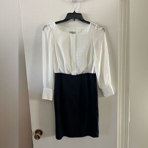 H&M long sleeve black and white cocktail dress, Size 6
